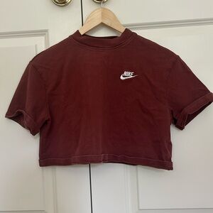 Nike maroon crop top, size small